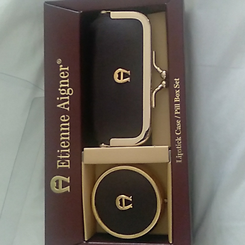 Etienne Aigner Lipstick Case/Pill Box Set
